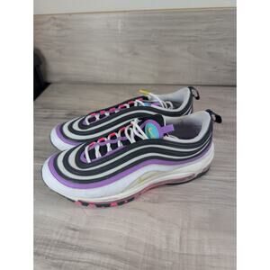 Nike Air Max 97 Casual Shoes White Black Purple 921733-106 Women's Size 11